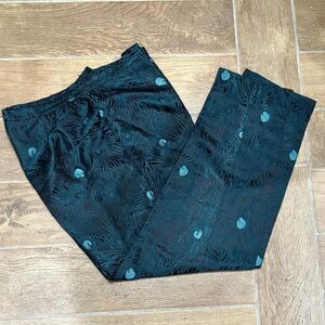 Dana Buchman Teal and Black  Silk Blend Patterned Dress Pants - Size 16